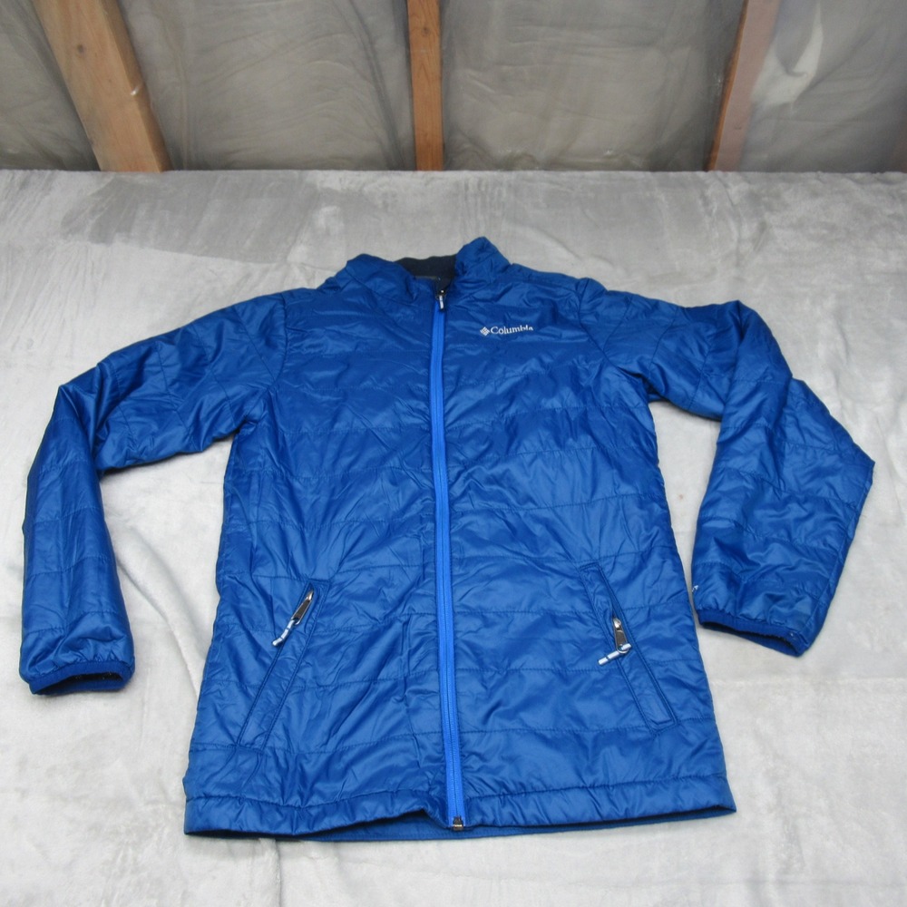 Columbia Jacket Kids Large Blue Omni-Heat Blue Insulated Full Zip Quilt Puffers